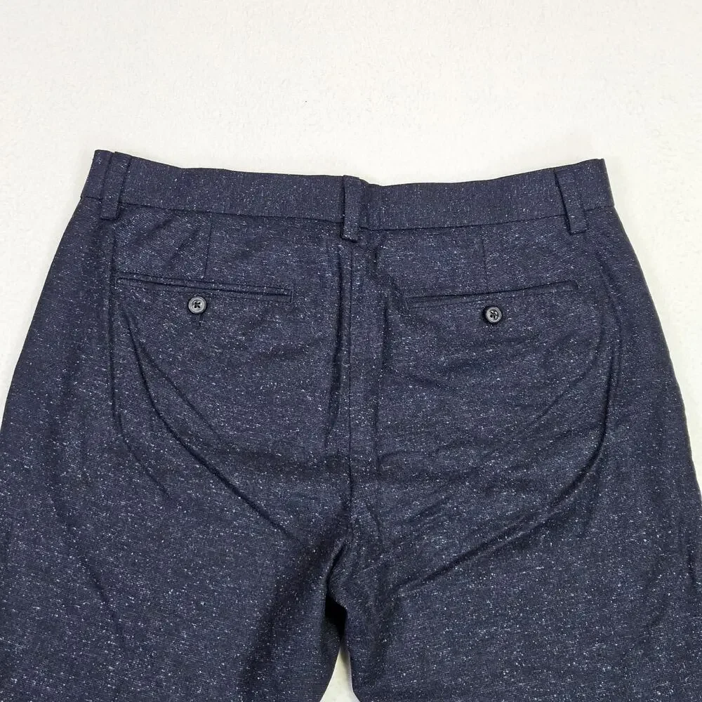 Banana Republic Emerson Pant Men 32x30 Nova Fides Navy Speckled Wool Silk Blend